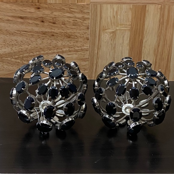 2 pcs Black Rhinestones Caged Ornate Christmas Tree Ornament - Picture 11 of 14